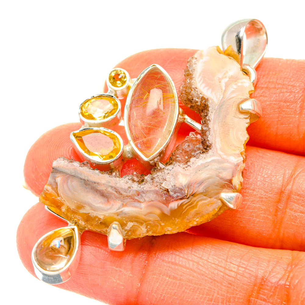 Geode Slice Pendants handcrafted by Ana Silver Co - PD29665