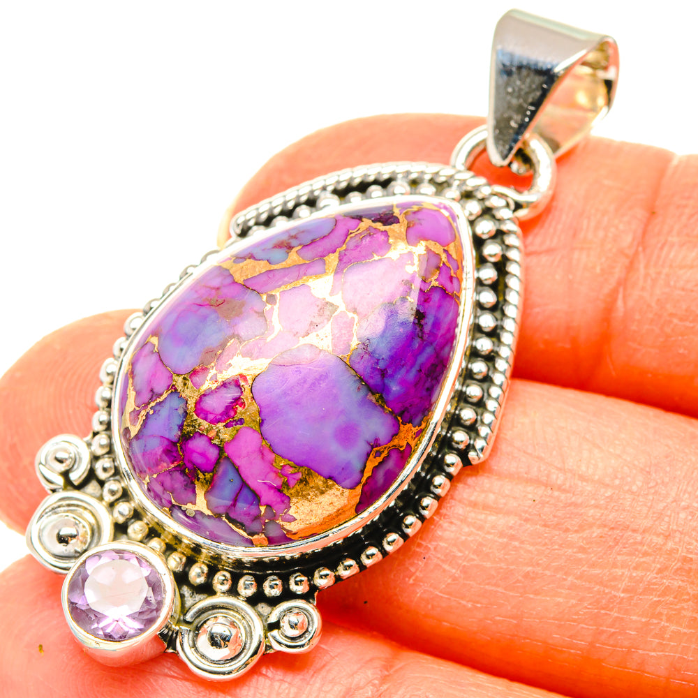 Purple Copper Composite Turquoise Pendants handcrafted by Ana Silver Co - PD29693
