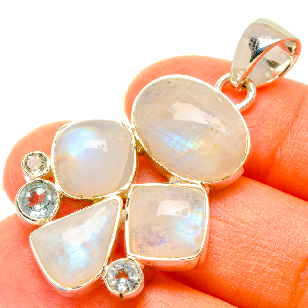 Rainbow Moonstone Pendants handcrafted by Ana Silver Co - PD29697