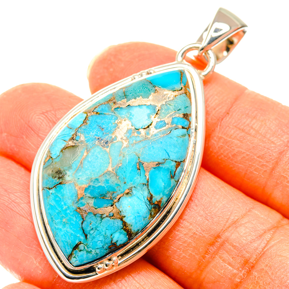 Blue Copper Composite Turquoise Pendants handcrafted by Ana Silver Co - PD29713