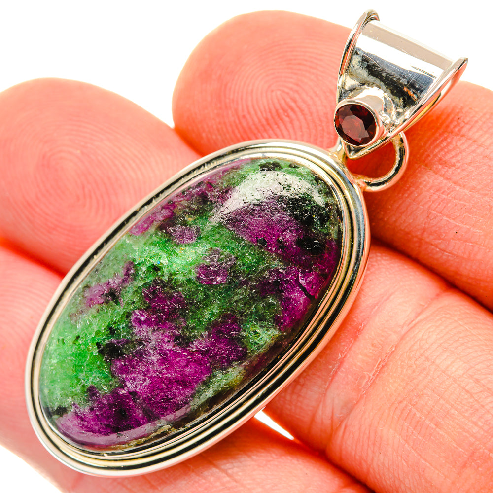 Ruby Zoisite Pendants handcrafted by Ana Silver Co - PD29821