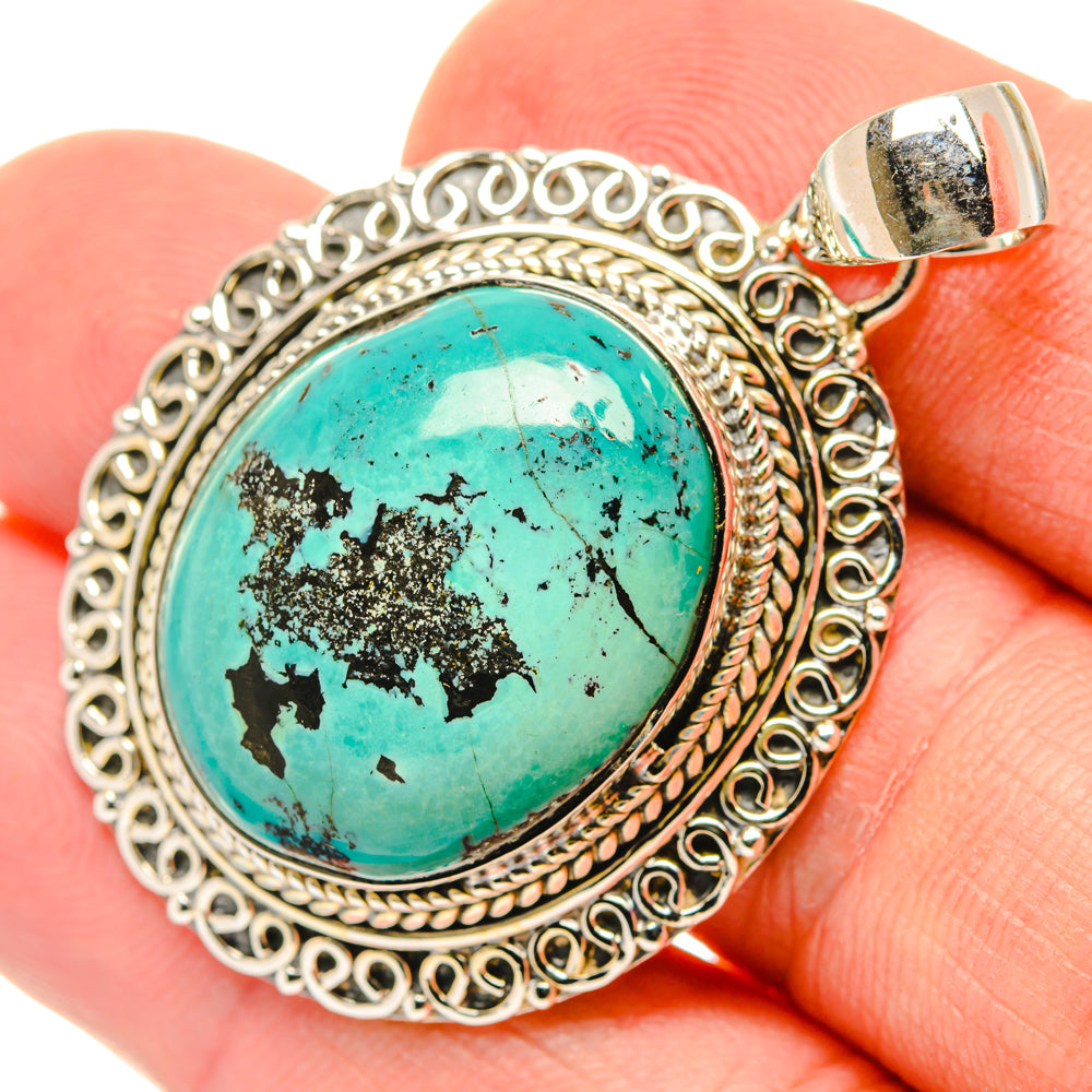 Tibetan Turquoise Pendants handcrafted by Ana Silver Co - PD29823