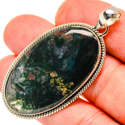 Green Moss Agate Pendants handcrafted by Ana Silver Co - PD29826