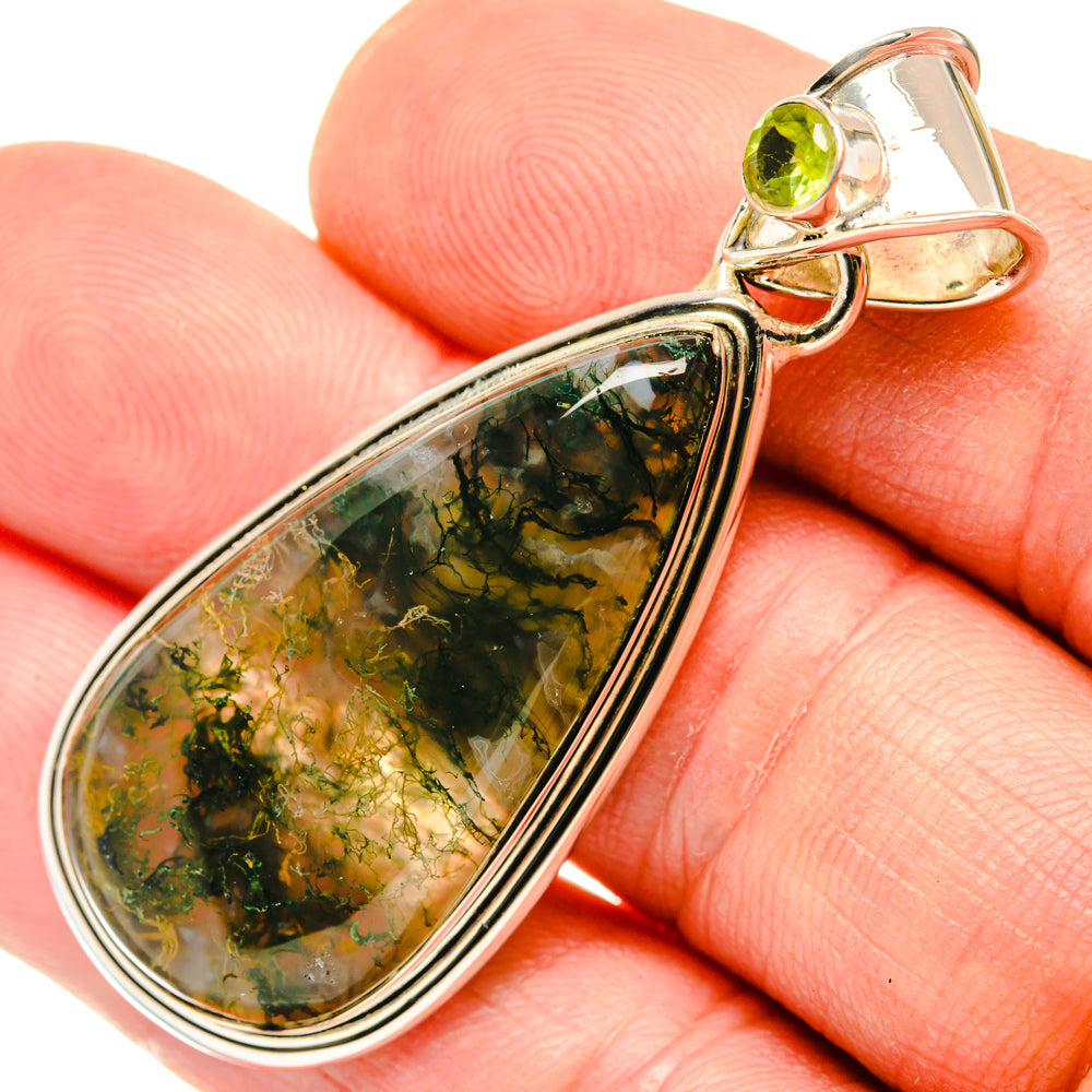 Green Moss Agate Pendants handcrafted by Ana Silver Co - PD29835
