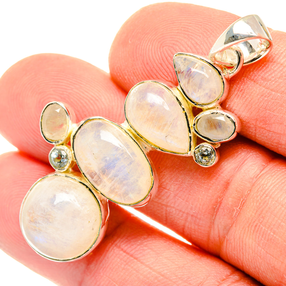 Rainbow Moonstone Pendants handcrafted by Ana Silver Co - PD29854