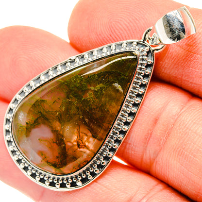 Green Moss Agate Pendants handcrafted by Ana Silver Co - PD29883