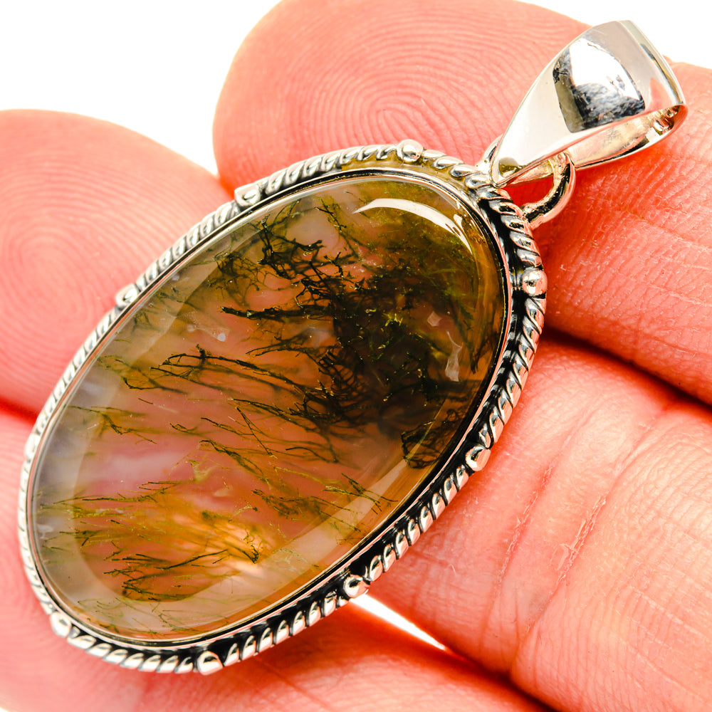 Green Moss Agate Pendants handcrafted by Ana Silver Co - PD29887