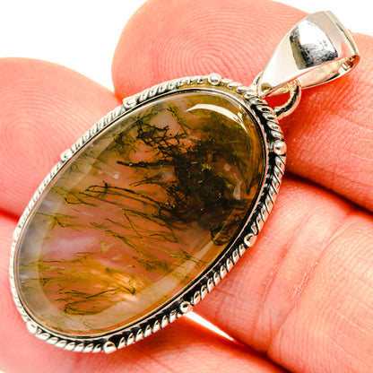 Green Moss Agate Pendants handcrafted by Ana Silver Co - PD29887
