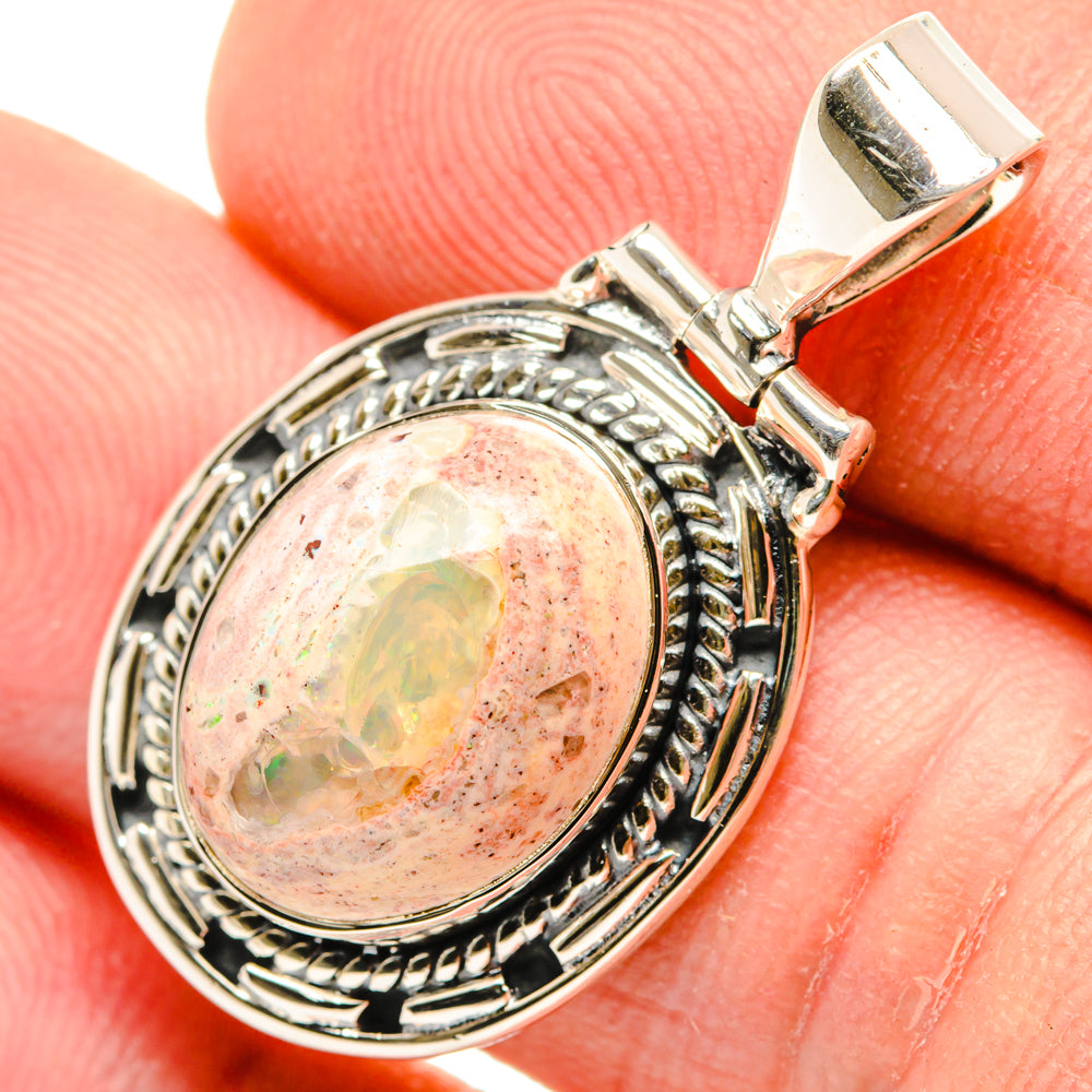 Mexican Fire Opal Pendants handcrafted by Ana Silver Co - PD29908