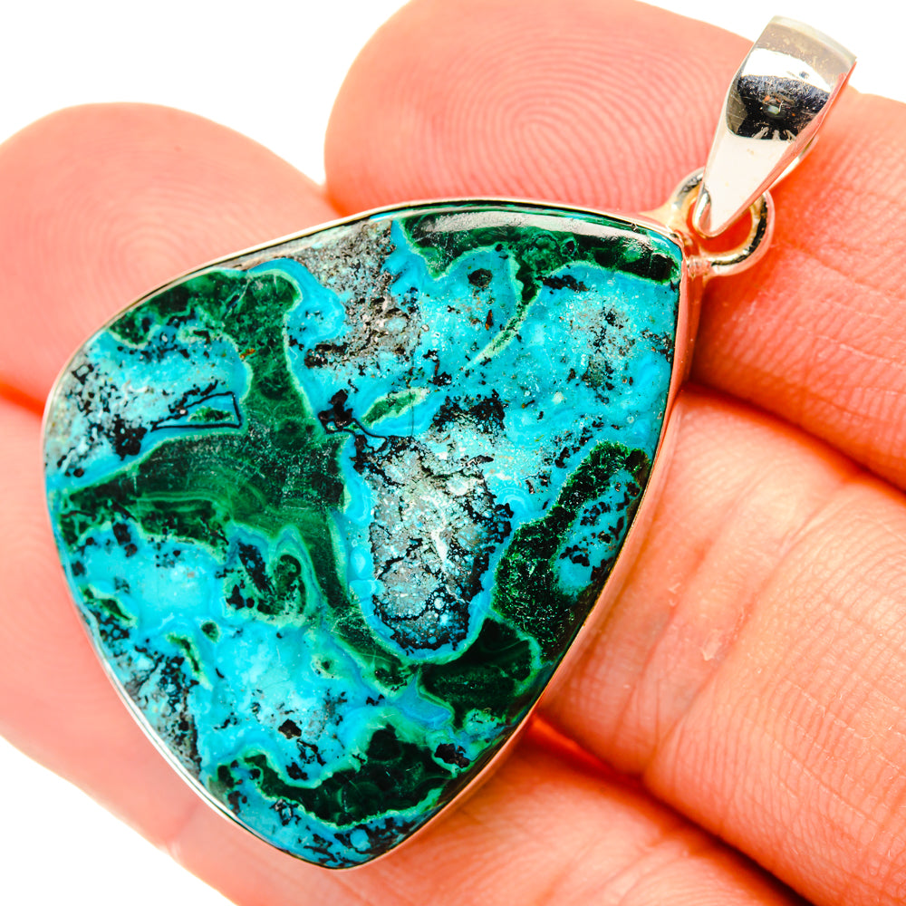 Malachite In Chrysocolla Pendants handcrafted by Ana Silver Co - PD29922
