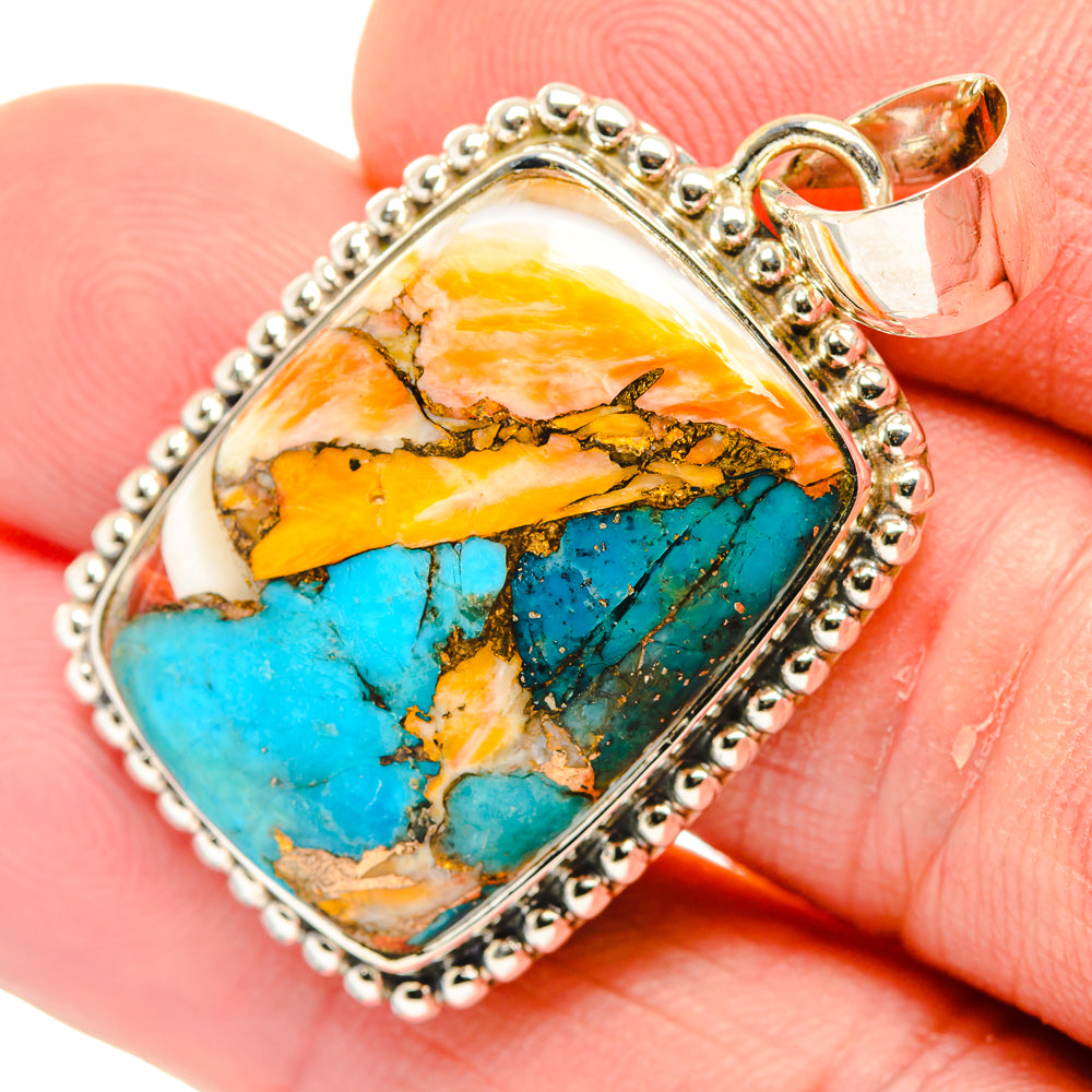 Spiny Oyster Turquoise Pendants handcrafted by Ana Silver Co - PD29928