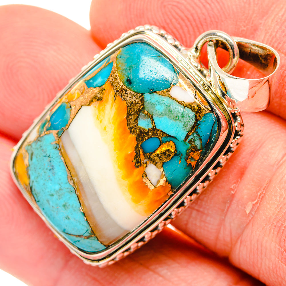 Spiny Oyster Turquoise Pendants handcrafted by Ana Silver Co - PD29930