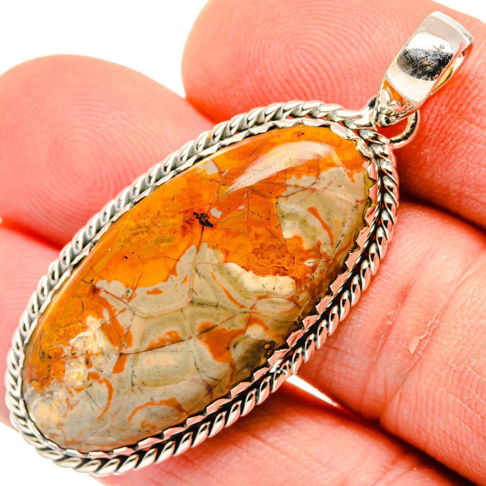 Mushroom Rhyolite Pendants handcrafted by Ana Silver Co - PD29957