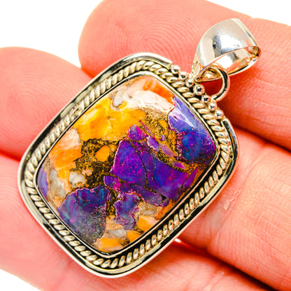 Purple Orange Copper Composite Turquoise Pendants handcrafted by Ana Silver Co - PD29968