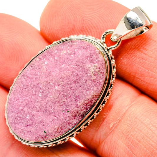Cobalto Calcite Druzy Pendants handcrafted by Ana Silver Co - PD30006