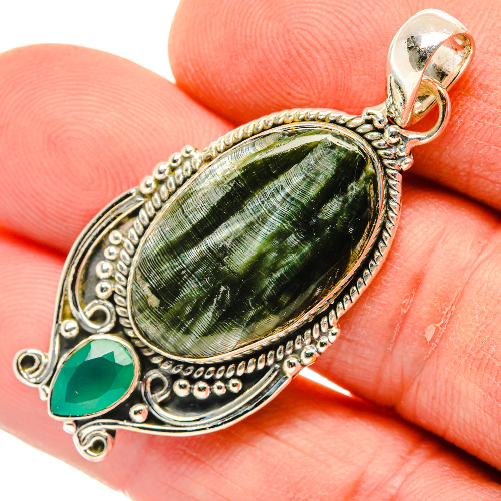 Seraphinite Pendants handcrafted by Ana Silver Co - PD30020