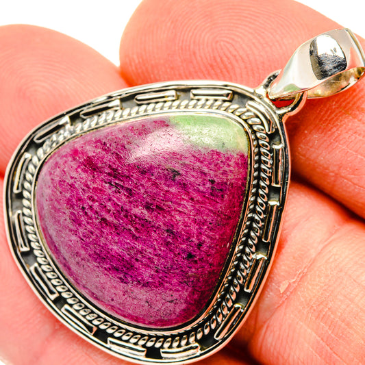 Ruby Zoisite Pendants handcrafted by Ana Silver Co - PD30025
