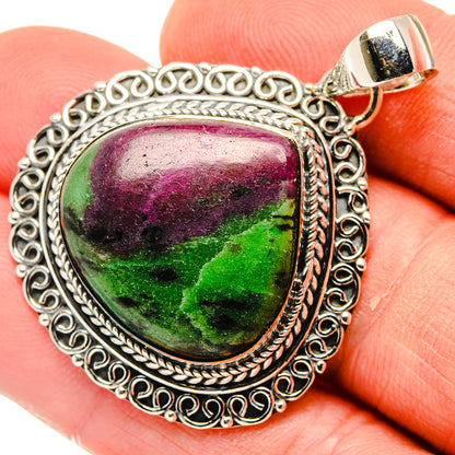 Ruby Zoisite Pendants handcrafted by Ana Silver Co - PD30039
