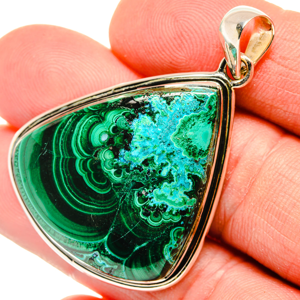 Malachite In Chrysocolla Pendants handcrafted by Ana Silver Co - PD30102