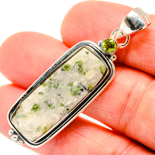 Green Tourmaline In Quartz Pendants handcrafted by Ana Silver Co - PD30111