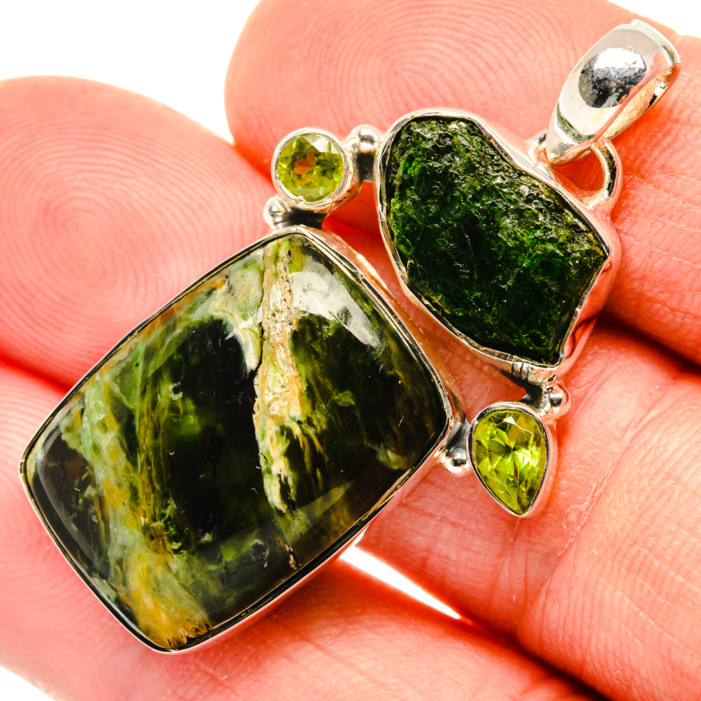 Australian Green Opal Pendants handcrafted by Ana Silver Co - PD30114
