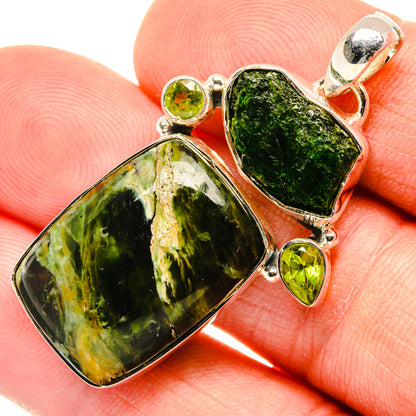 Australian Green Opal Pendants handcrafted by Ana Silver Co - PD30114
