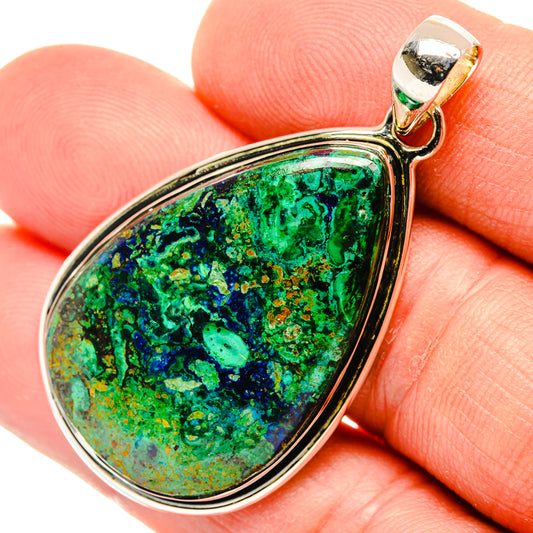 Azurite In Malachite Pendants handcrafted by Ana Silver Co - PD30124