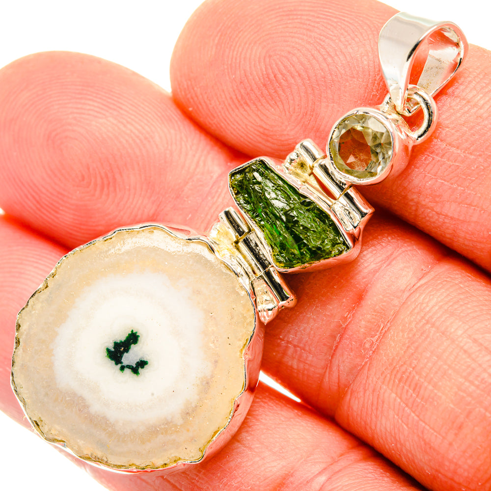 White Solar Quartz Pendants handcrafted by Ana Silver Co - PD30136