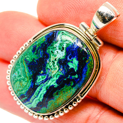 Malachite In Chrysocolla Pendants handcrafted by Ana Silver Co - PD30143