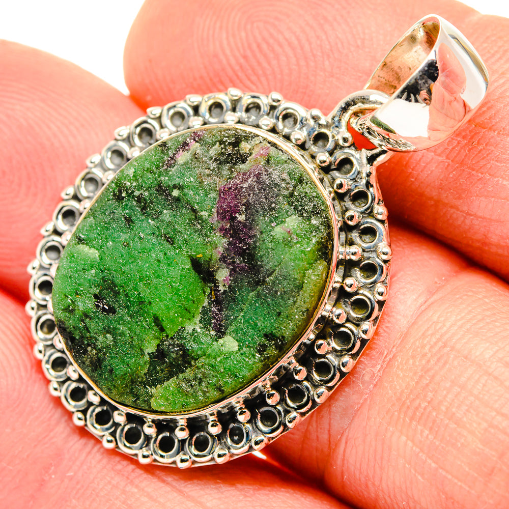 Ruby Zoisite Pendants handcrafted by Ana Silver Co - PD30148