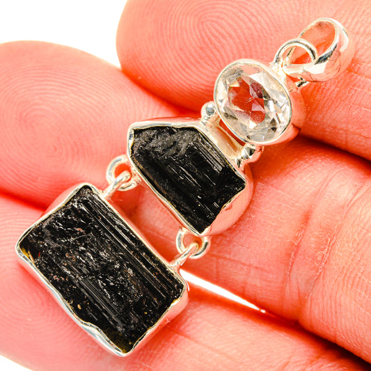 Black Tourmaline Pendants handcrafted by Ana Silver Co - PD30158