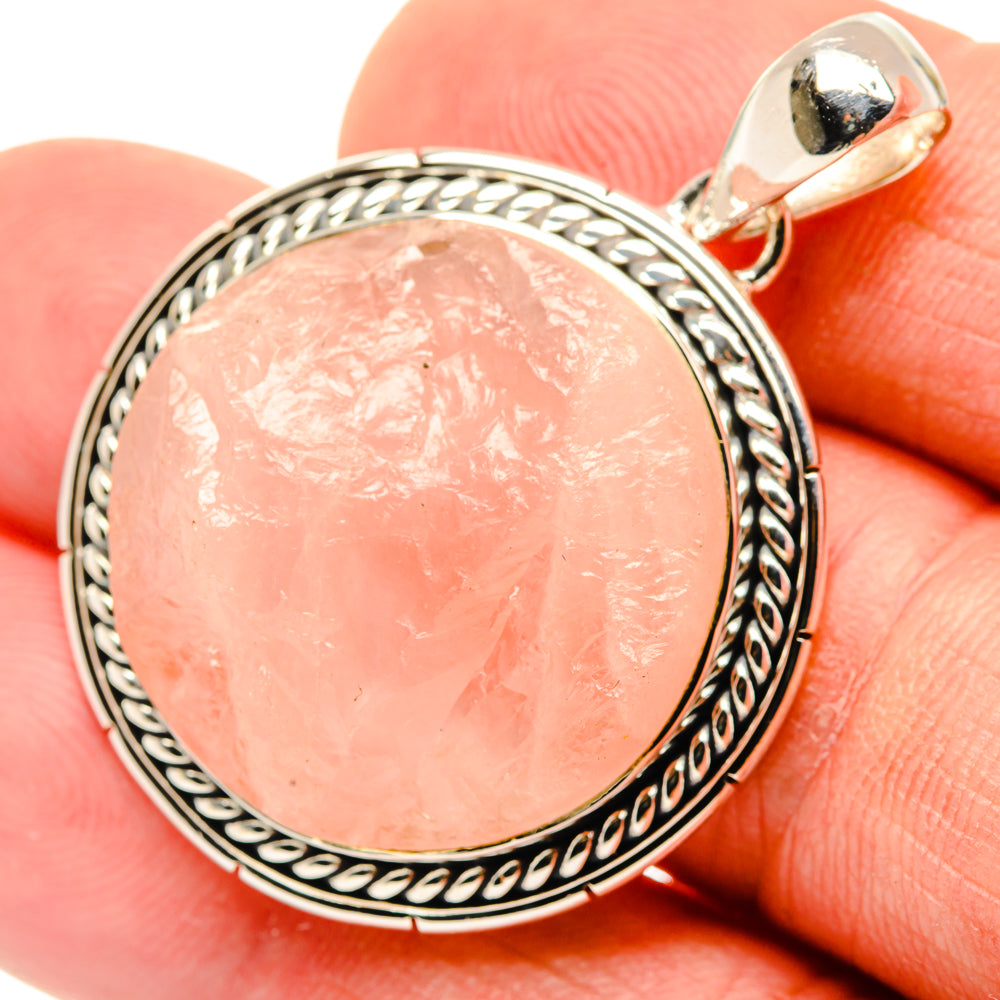 Rose Quartz Pendants handcrafted by Ana Silver Co - PD30161