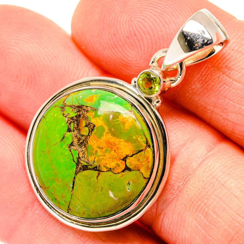 Green Copper Composite Turquoise Pendants handcrafted by Ana Silver Co - PD30163