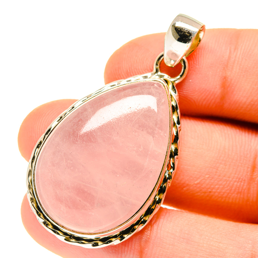 Rose Quartz Pendants handcrafted by Ana Silver Co - PD3017
