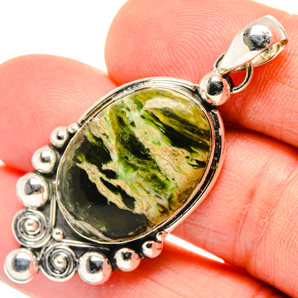 Australian Green Opal Pendants handcrafted by Ana Silver Co - PD30170