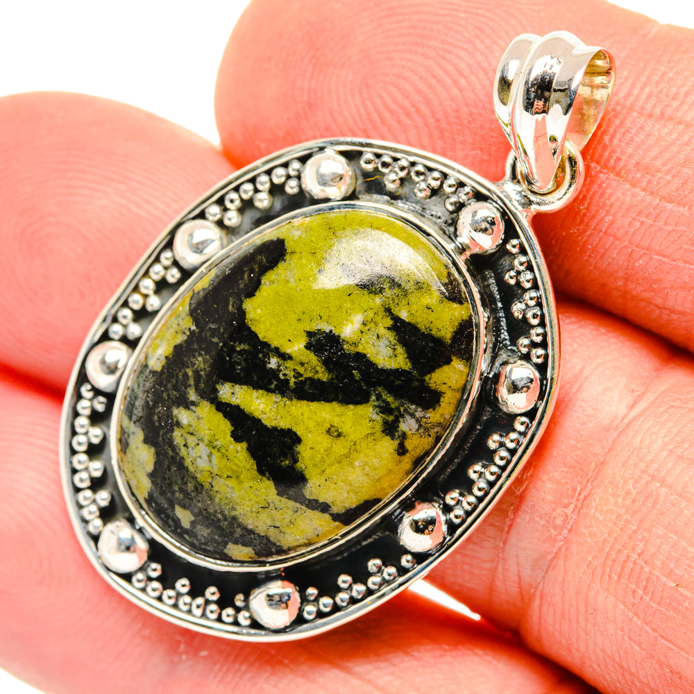 Serpentine Stone Pendants handcrafted by Ana Silver Co - PD30179