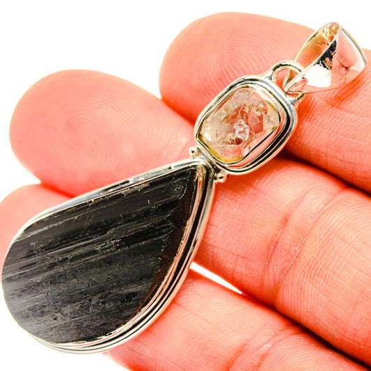 Black Tourmaline Pendants handcrafted by Ana Silver Co - PD30190