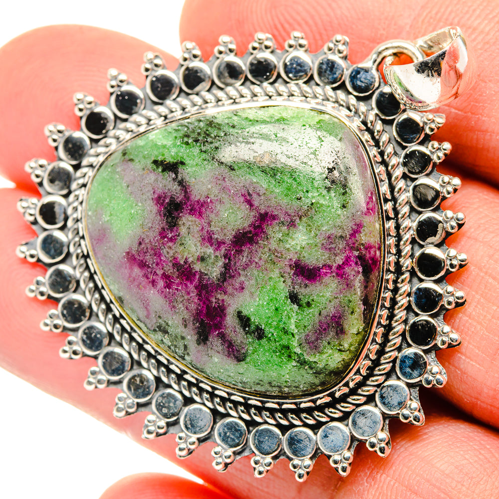 Ruby Zoisite Pendants handcrafted by Ana Silver Co - PD30207