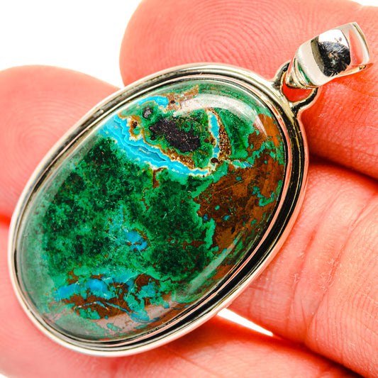 Azurite In Malachite Pendants handcrafted by Ana Silver Co - PD30212