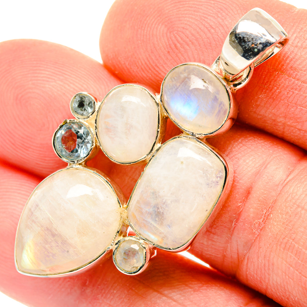 Rainbow Moonstone Pendants handcrafted by Ana Silver Co - PD30230