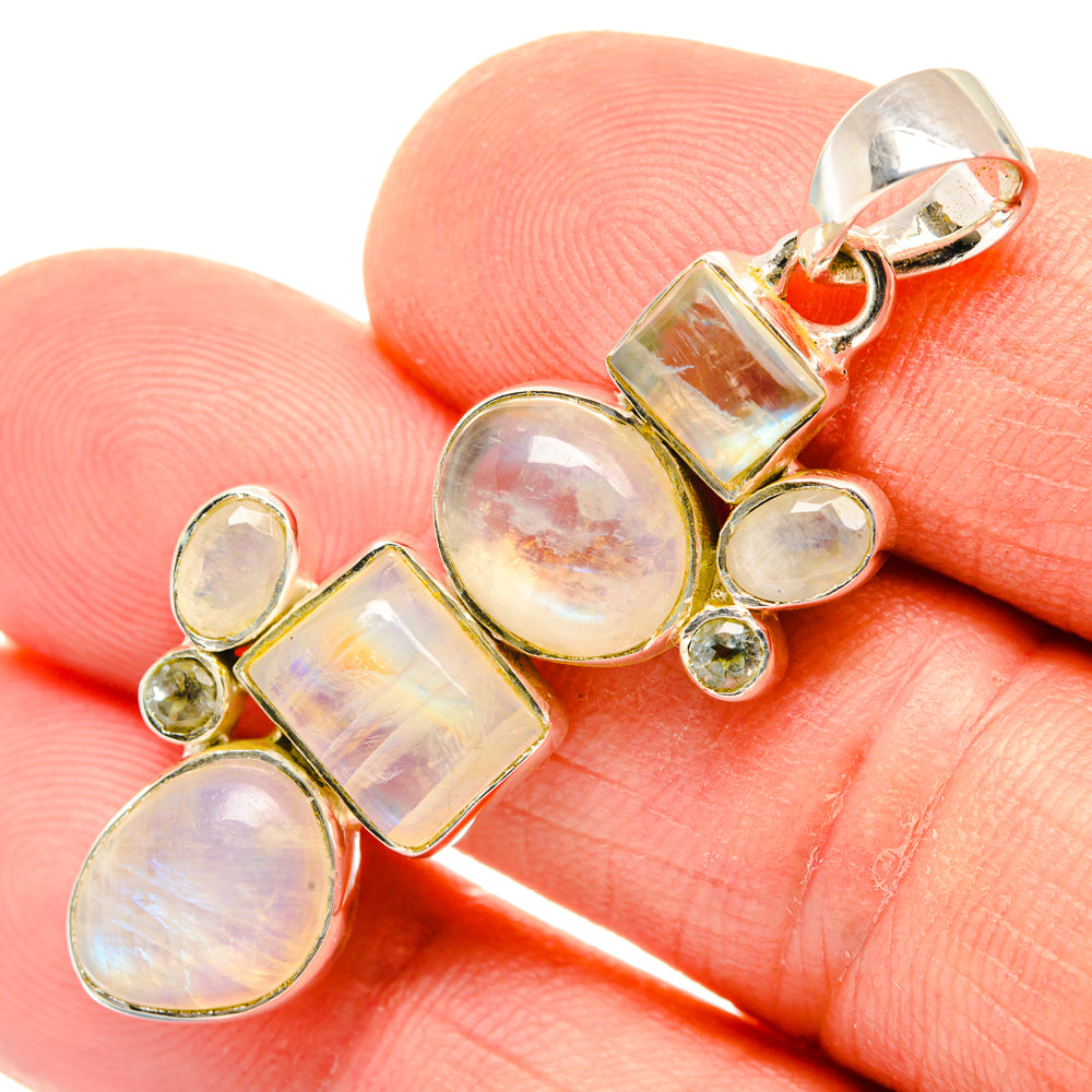 Rainbow Moonstone Pendants handcrafted by Ana Silver Co - PD30233