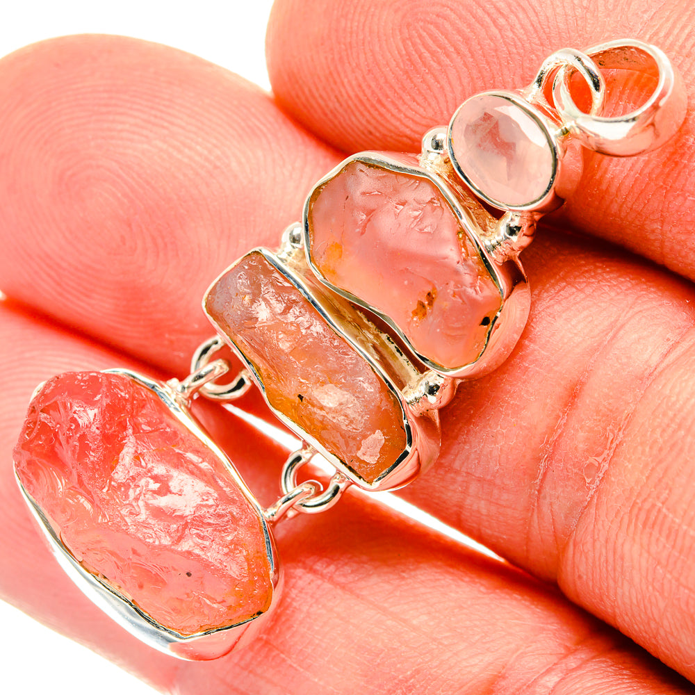 Rose Quartz Pendants handcrafted by Ana Silver Co - PD30253