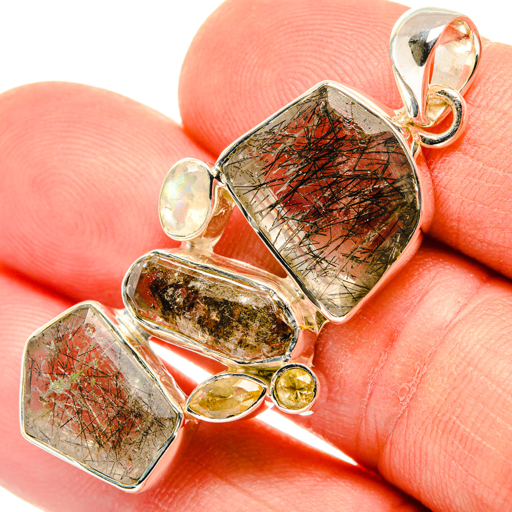 Tourmalinated Quartz Pendants handcrafted by Ana Silver Co - PD30262