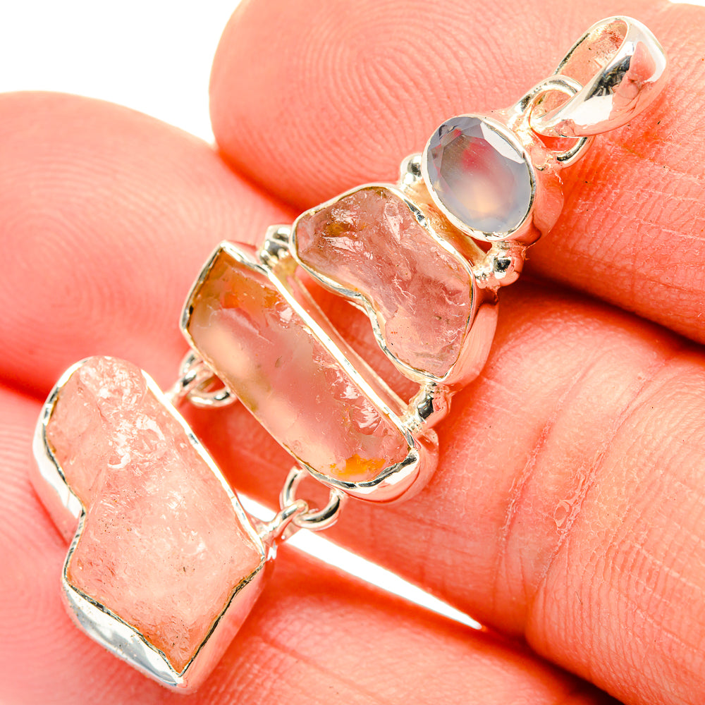 Rose Quartz Pendants handcrafted by Ana Silver Co - PD30274