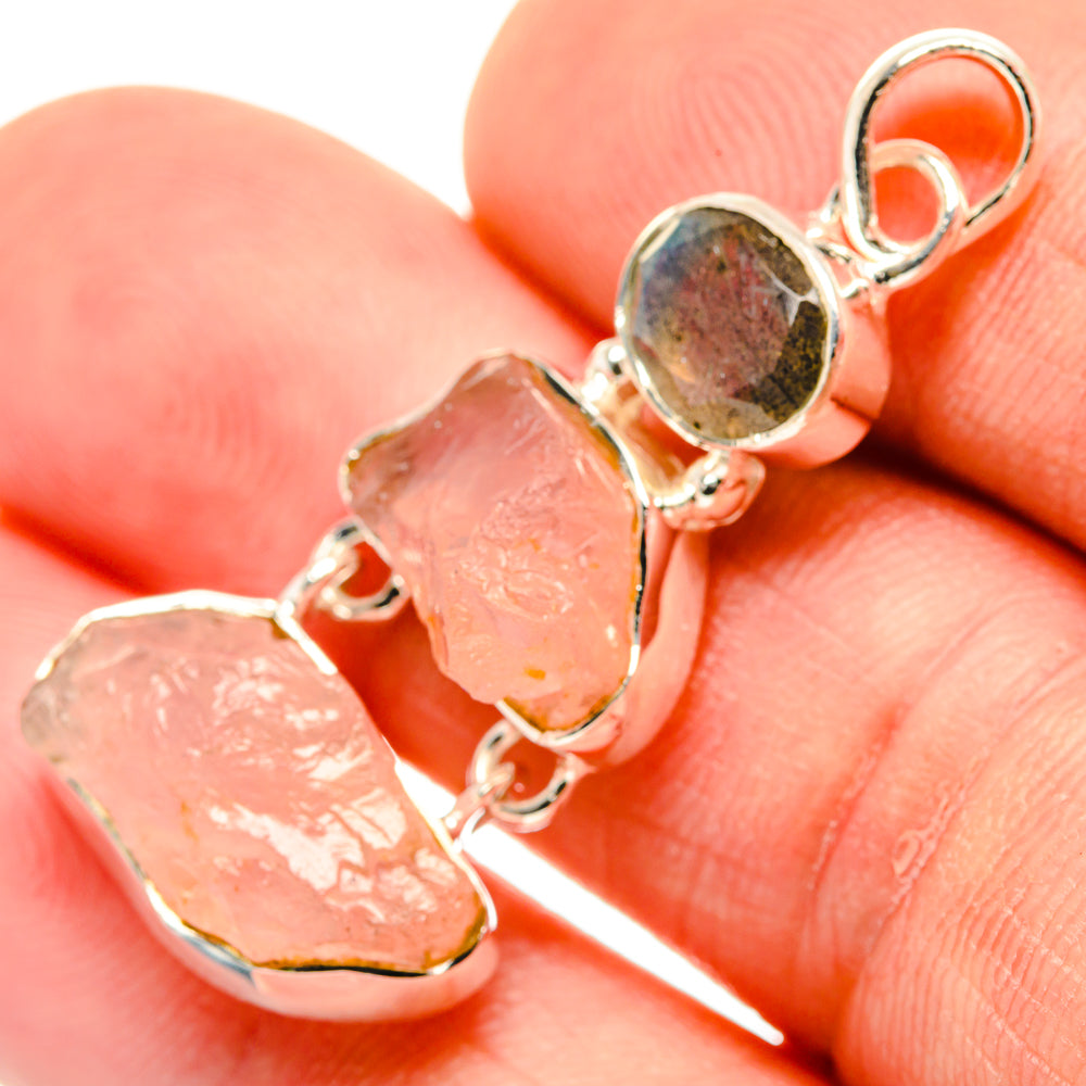 Rose Quartz Pendants handcrafted by Ana Silver Co - PD30306