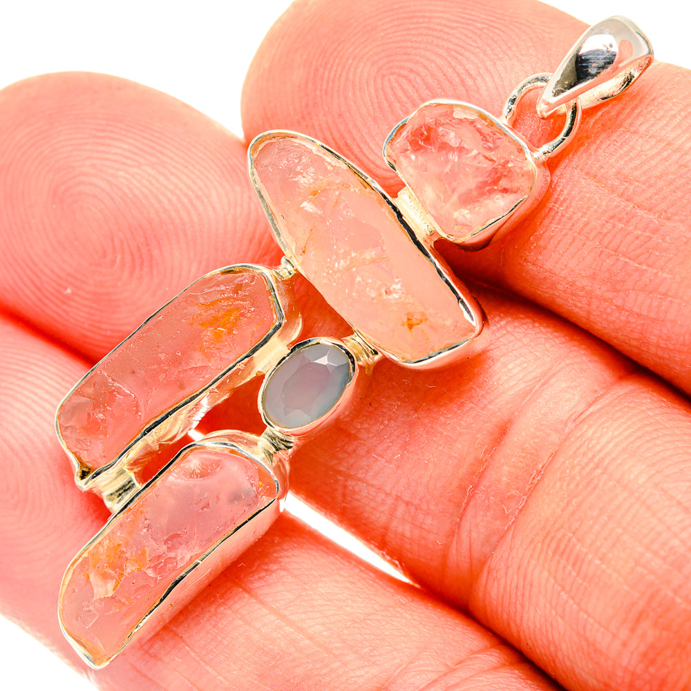 Rose Quartz Pendants handcrafted by Ana Silver Co - PD30316