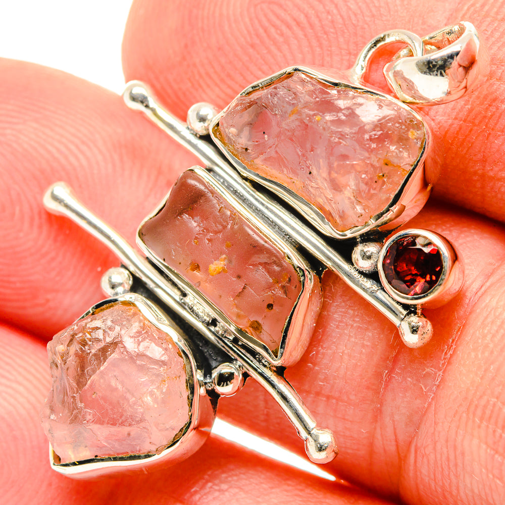 Rose Quartz Pendants handcrafted by Ana Silver Co - PD30317