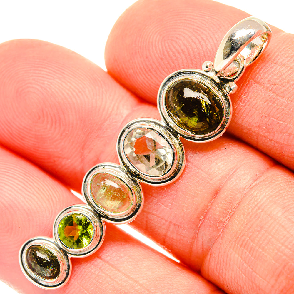 Green Tourmaline Pendants handcrafted by Ana Silver Co - PD30329
