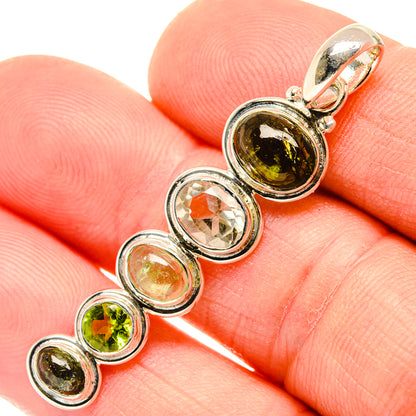 Green Tourmaline Pendants handcrafted by Ana Silver Co - PD30329