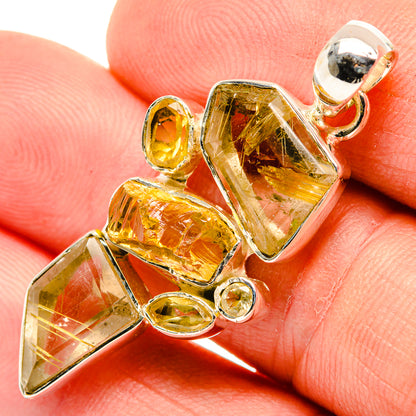 Rutilated Quartz Pendants handcrafted by Ana Silver Co - PD30332